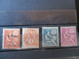 ALEXANDRIE N° 75/76/77/81 * MH - Unused Stamps