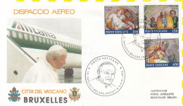 VATICAN Cover 7-44,popes Travel 1995,Belgium - Papi