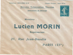 REF CTN88 - EP ENV SEMEUSE CAMEE 25c  NEUVE REPIQUAGE LUCIEN MORIN TRACES DE CHARNIERE - Umschläge Mit Aufdruck (vor 1995)