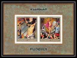 411d Fujeira MNH ** Bloc N° 20 B Scènes From The Bible Adam Et Eve Jesus Christ Non Dentelé Imperf Religion - Cristianesimo