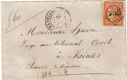 REF CTN88 - CERES 40c EMISSION DE BORDEAUX S/PETITE ENVELOPPE CHARGEE LA ROCHELLE A PARIS 22/6/1871 - 1870 Emission De Bordeaux