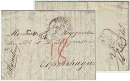 FRANCE / DENMARK Via HAMBURG 1835 Marque "TT / HAMBURG / 27 Aug. 35" In Transit On Letter From BORDEAUX To COPENHAGEN - 1801-1848: Voorlopers XIX