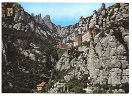 MONESTIR I FUNICULAR A LA SANTA COVA.- MONASTERY AND FUNICULAR TO THE ST. CAVE.- MONTSERRAT - BARCELONA.- ( CATALUNYA ) - Luoghi Santi