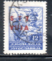 TRIESTE B 1949 FRANCOBOLLI SOPRASTAMPATI DI YUGOSLAVIA JUGOSLAVIA OVERPRINTED 12d USED USATO OBLITERE' - Oblitérés