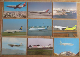 JOLI LOT DE 9 CARTES POSTALES SUR L AVIATION - Collections & Lots