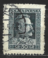 POLEN - POLONIA - POLSKA - POLAND - 50 GROSZY - POCZTA POLSKA , MARSZALEK JOZEF PILSUDSKI - STAMPED, SELLADO, GESTEMPELT - Used Stamps