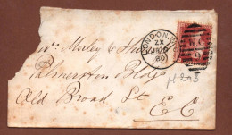 ENVELOPPE BEAU CACHET LONDON EN 1880 - TIMBRE VICTORIA 1p ROUGE DENTELE - Covers & Documents