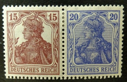 Deutsches Reich ZD W14 * , Zusammendrucke 142+87 II - Carnets & Se-tenant