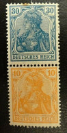 Deutsches Reich ZD S17 * , Zusammendrucke 144 + 141 , Qualitätsgrad II - Cuadernillos & Se-tenant