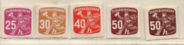 Tschechoslowakei 1945-47 Zeitungsmarken MiNr.: 484-487 5 Marken/Varianten Postfrisch Chechoslovakia MNH - Dagbladzegels