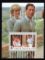 Turks & Caicos Islands 1991 10th Royal Wedding Anniversary MS MNH (SG MS1117) - Turks And Caicos
