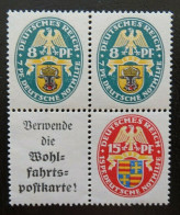 Deutsches Reich 426+A1.1 * + 426+427 , Zusammendrucke S 58+S 50 Von H-Blatt 64B - Carnets & Se-tenant