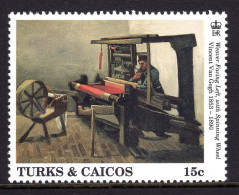 Turks & Caicos Islands 1991 Death Centenary Of Vincent Van Gogh - 15c Weaver & Spinning Wheel MNH (SG 1118) - Turks And Caicos