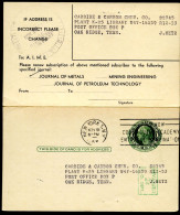 UY14 Type 1 Postal Card With Reply New York NY 1953 - 1941-60
