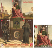 SMOM Order Of Malta 2023 Christmas Religion Art Stamp And Block MNH - Cristianesimo