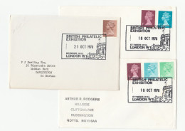 3 Diff Combination 7 1/2p Rate British PHILATELIC EXHIBITION Event COVERS Windsor CASTLE Gb Cover Stamps 1978 - Cartas & Documentos