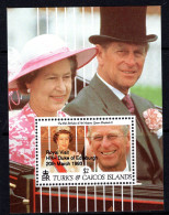 Turks & Caicos Islands 1993 Visit Of The Duke Of Edinburgh Overprint MS MNH (SG MS1195) - Turks & Caicos (I. Turques Et Caïques)