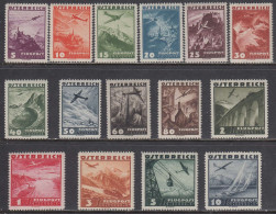 Austria 1935 - Par Avion: Landschaften, Mi-Nr. 598/612, MNH** - Ungebraucht