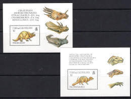 Turks & Caicos Islands 1993 Prehistoric Animals - Dinosaurs MS Set MNH (SG MS1208a&b) - Turks And Caicos