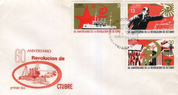 Lote CU1977-1F, Cuba, 1977, SPD- FDC, 60 Aniversario De La Revolucion De Octubre, Lenin, Revolution - FDC