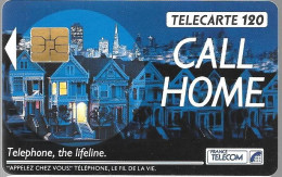 CARTE-PUBLIC-1989-120U-F121B-So3-CALL HOME NUIT -UTILISE -TBE- - 1989