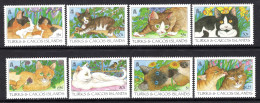 Turks & Caicos Islands 1995 Cats Set MNH (SG 1319-1326) - Turks And Caicos