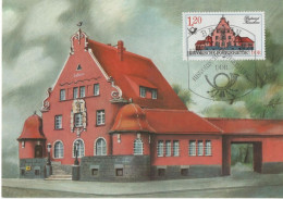 Germany Deutschland DDR 1987 Maximum Card Historische Postgebaude Historic Post Office Building Postamt Kirschau, Berlin - Maximum Cards