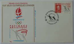 JEUX OLYMPIQUES HIVER / ALBERTVILLE 1992 - PATINAGE ARTISTIQUE - Enveloppe Timbre Et Cachet 1er Jour ALBERTVILLE - Winter 1992: Albertville