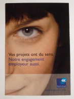 BANQUE POPULAIRE - Oeil De Femme - Employeur - Carte Publicitaire - Banques