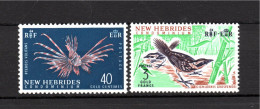 New Hebrides 1965 Old Definitive Stamps Birds/Fish (Michel 214/15) MNH - Neufs