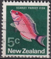 1970 Neuseeland ° Mi:NZ 523X, Sn:NZ 444, Yt:NZ 514, Mit WZ, Scarlet Parrot Fish (Pseudolabrus Miles) - Used Stamps