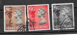 HONG KONG 1992 DEFINITIVES HV TRIO TO $50 - Oblitérés
