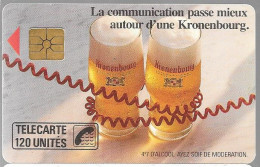 CARTE-PUBLIC-120U-F 91.681-GEM1A-KRONENBOURG -PETITE FLECHE-V° N°5 CHIFFRES 1 LETTRE-N°27521C-UTILISEE -TB E- - 1989