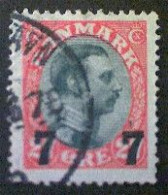 Denmark (Danmark), Scott #182, Used(o), 1926, King Christian X, Surcharge, 7ø On 27ø - Gebraucht