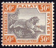 FMS FEDERATED MALAY STATES 1924 50c W.MSCA Sc#71 MH @TA502 - Federated Malay States