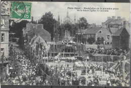 FRANCE FLERS (ORNE) BENEDICTION DE LA PREMIERE PIERRE DE LA FUTURE EGLISE GERMAN RARE POSTCARD - Inaugurazioni