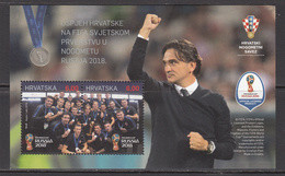 2018 Croatia World Cup Football Silver Medal Souvenir Sheet MNH - 2018 – Russia