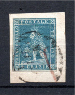 Toscane (Italy) 1851 Old 2 Crazie Lion Stamp (Michel 5 Ya) Nice Used On Coverpart - Toskana