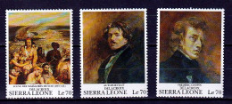 Sierra Leone Neuf** 3 Timbres Eugene Delacroix - Sierra Leone (1961-...)