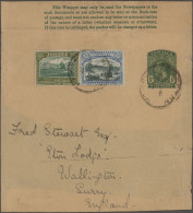 Jamaica: 1890/1960 (ca.), Assortment Of 32 Commercially Used Wrappers QV-QEII. - Giamaica (...-1961)