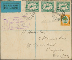 South Africa: 1925/1938 Six Airmail Covers To England (2) Resp. Inland, With 192 - Storia Postale