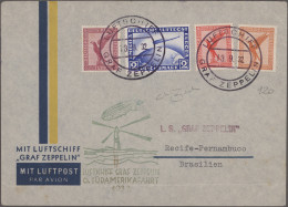 Zeppelin Mail - Germany: 1930/1937 Zehn Zeppelin-, DOX- Und Flugpostbelege, Dabe - Airmail & Zeppelin