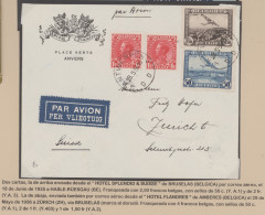 Belgium: 1914/1936 HOTEL MAIL: Eight Printed Covers From Various Belgian Hotels - Colecciones