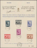 Belgium: 1937/1941, Lot Of Nine Different Commemorative Sheets Bearing Michel No - Verzamelingen