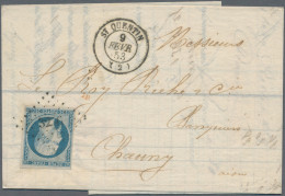 France: 1853/1875, Assortment Of Apprx. 80 Letters Bearing Frankings Mainly Empi - Collezioni