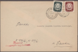 Latvia: 1940/1941, Kl. Posten Mit 10 Interessanten Belegen, Dabei 5 R-Briefe Und - Lettonia