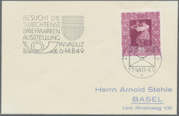 Liechtenstein: 1912/1960, Posten Mit über 50 Briefen, Karten Und Ganzsachen Mit - Lotti/Collezioni