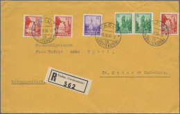 Liechtenstein: 1932/1958, Partie Von Sieben Dekorativen Belegen, Davon Fünfmal E - Verzamelingen