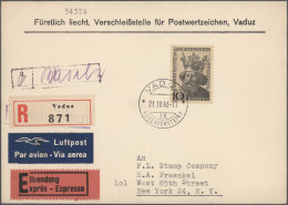 Liechtenstein: 1945/1990, Umfangreiche Sammlung Bis Ca. 1962 Mit Vielen Briefen - Lotti/Collezioni