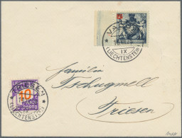 Liechtenstein - Portomarken: 1928/1939, Portomarken II, 5-40 Rp.Ziffer Im Bandau - Portomarken